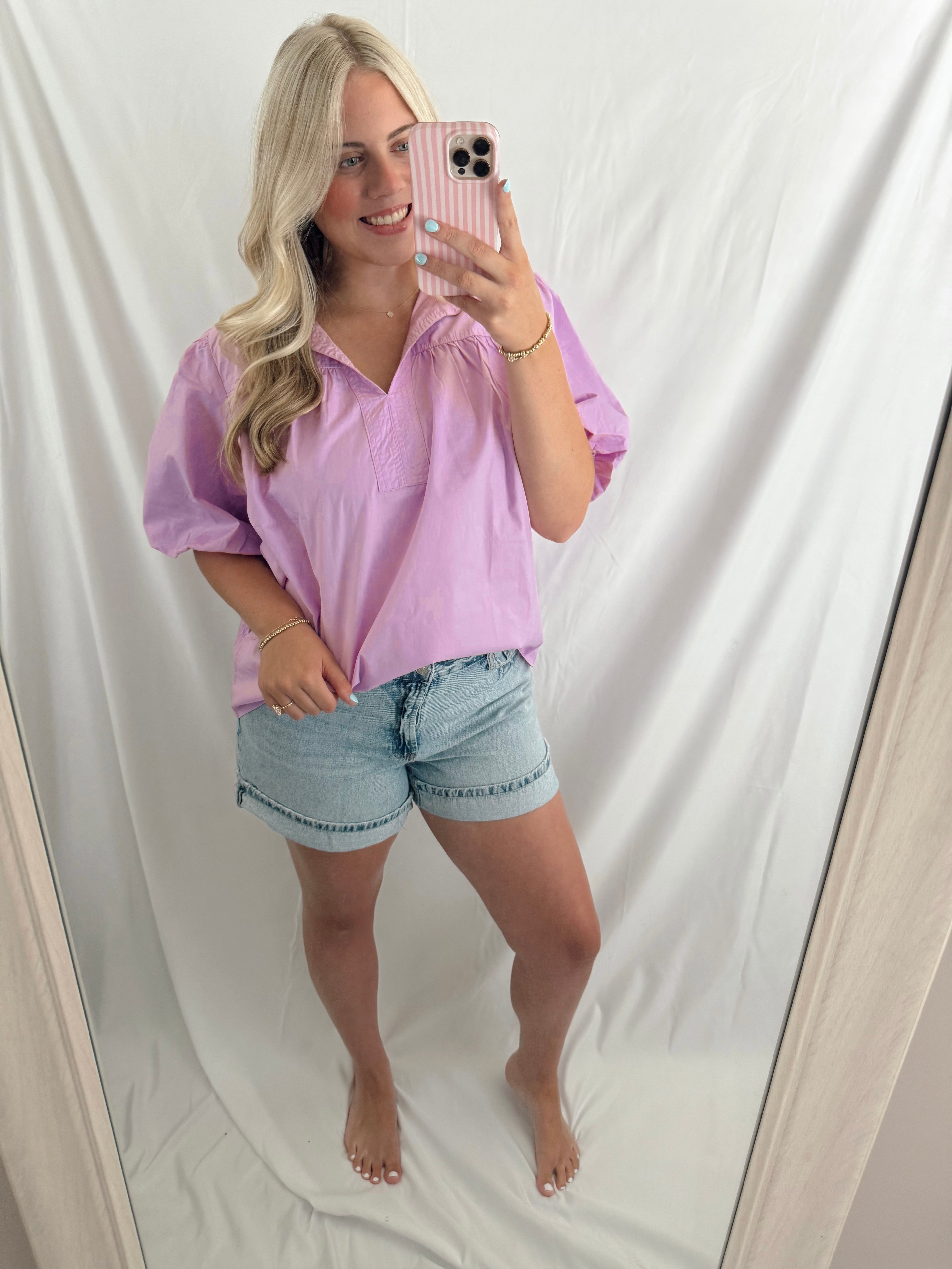 Sweet Lilac Puff Sleeve Top
