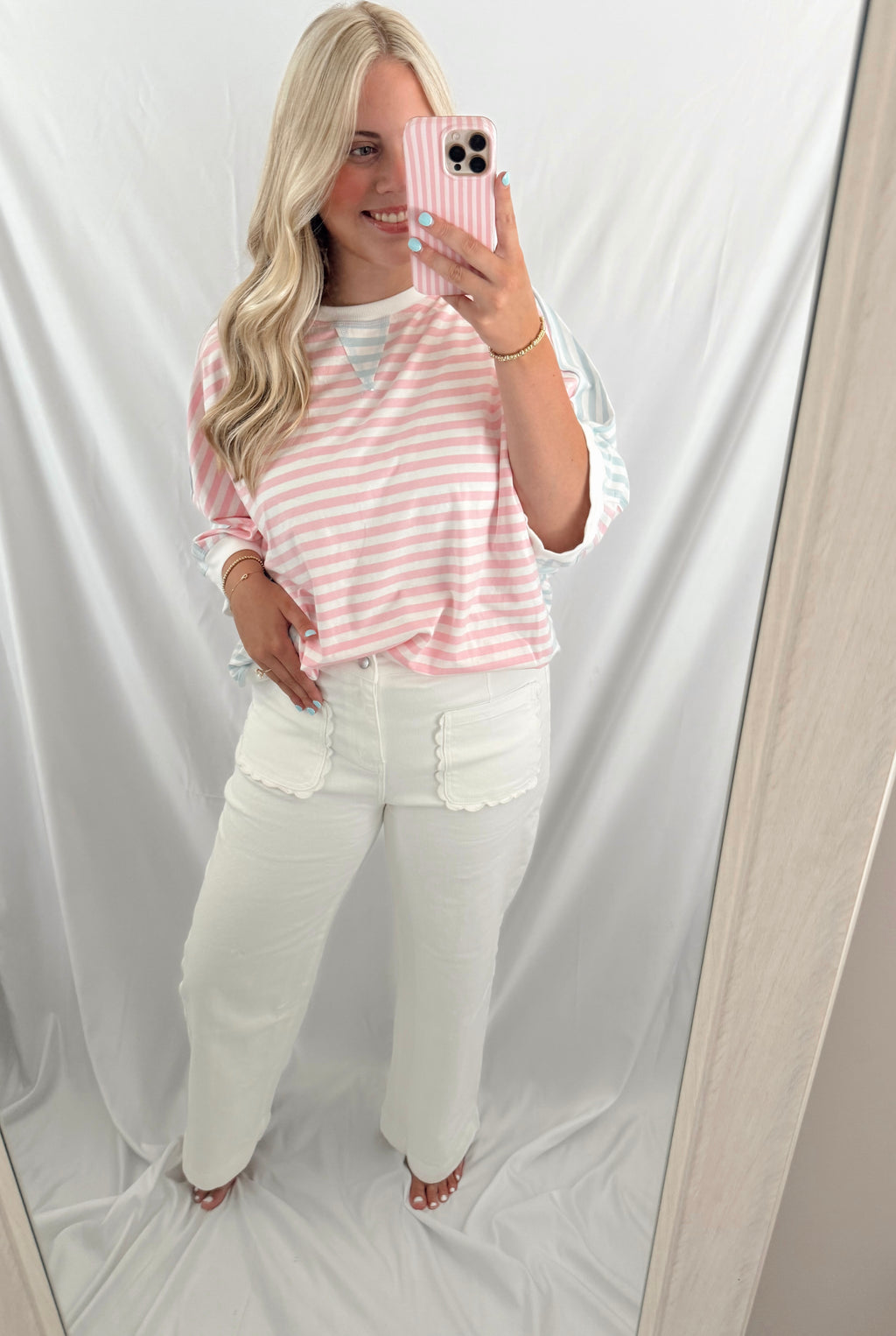Cotton Candy Striped Oversized Top